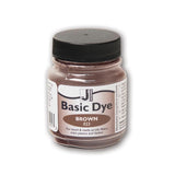 Jar of Jacquard Dye with brown color on a white background