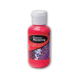 Bottle of Jacquard Marbling paint red on a white background