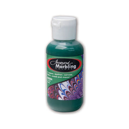 Bottle of Jacquard Marbling green paint on a white background