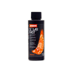 Bottle of Jacquard Solar Fast dye orange on a white background