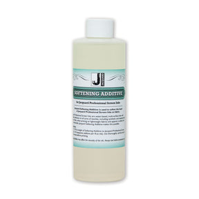 Bottle of softening additive with a white label on a white background