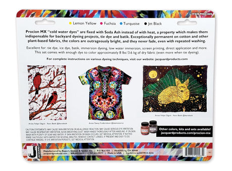 Jacquard Procion MX 4-Color Dye Set (PMX100S) with Soda Ash