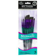 A set of Royal & Langnickel MYTH204 Mermaid inspired art brushes with various sizes displayed in its packaging. Myth 204