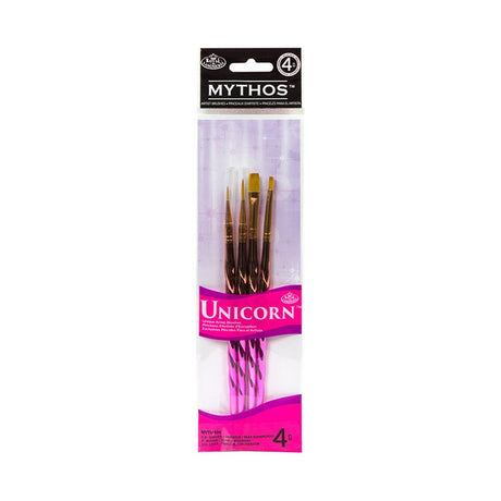 Mythos Unicorn Artist Brushes 4 pack on a white background