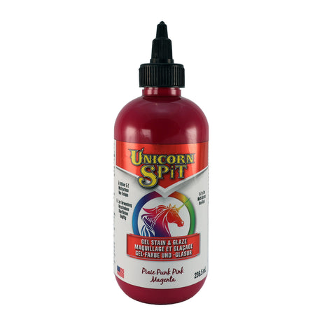 A bottle of Unicorn SPiT High Pigment Art Paint in Magenta.