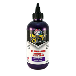 A bottle of Sparkling Unicorn SPiT Gel Stain Paint in Purple.