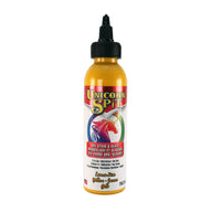 A bottle of Unicorn SPiT High Pigment Art Paint in Yellow.