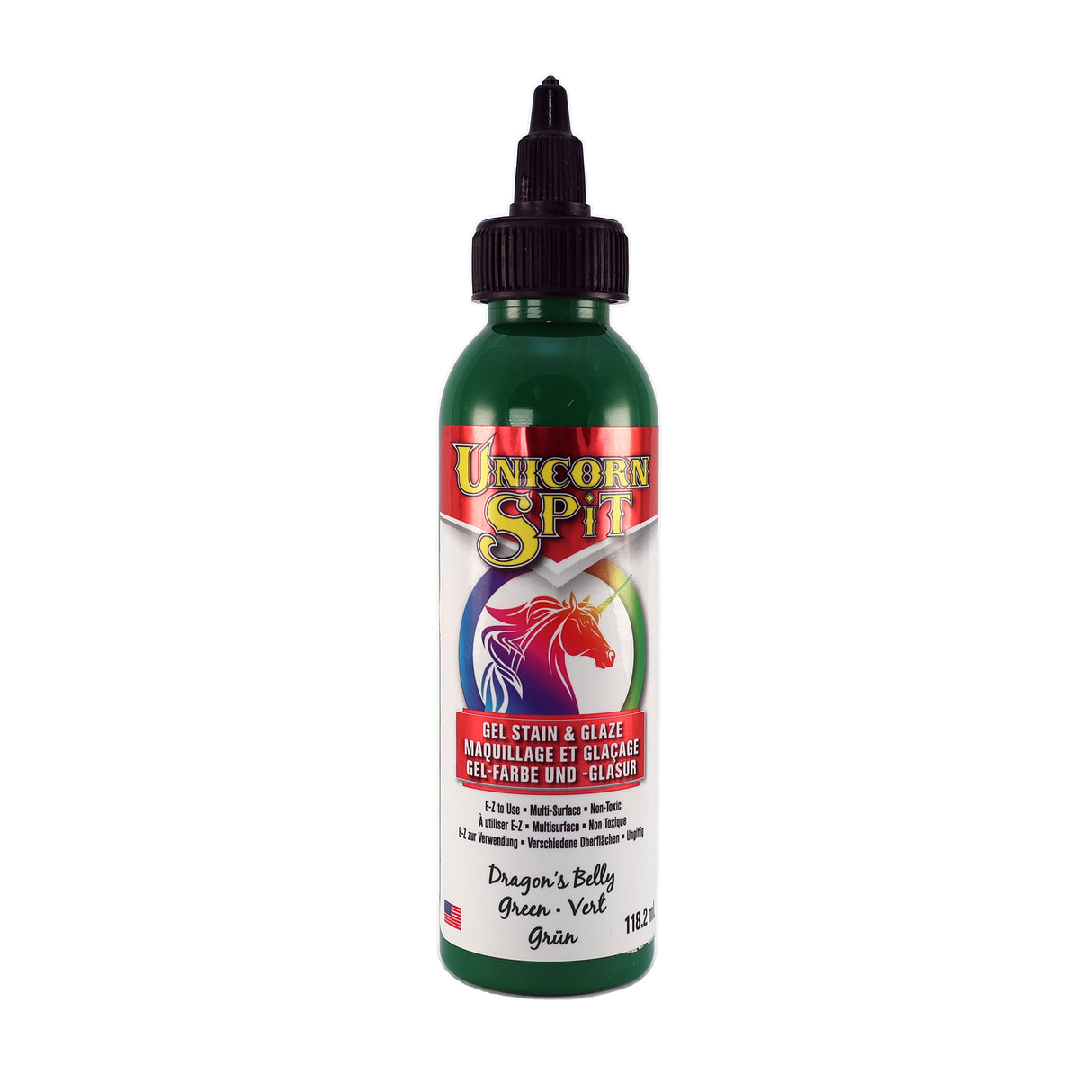 A bottle of Unicorn SPiT High Pigment Art Paint in Green.