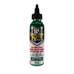 A bottle of Unicorn SPiT Sparkling Gel Stain in purple color with a label showing the brand and product name.