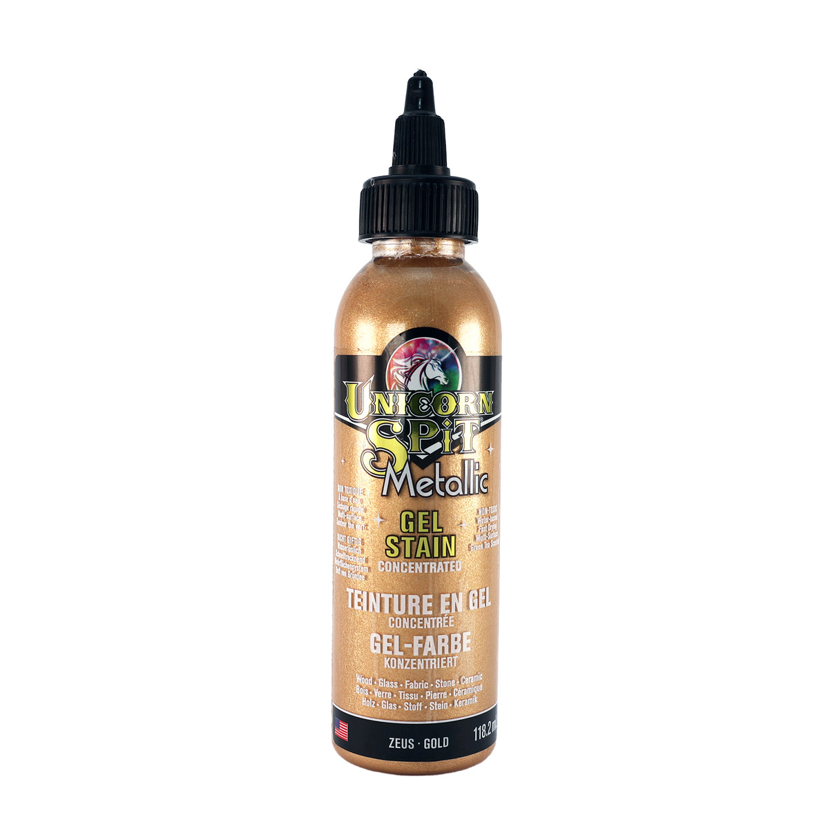 Bottle of Unicorn Spit Metallic Gel Stain in Gold.