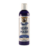A bottle of Howard Pine-Ola Silver Polish, designed for cleaning and polishing silver items.
