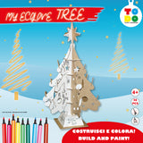 3d cardboard puzzle of a christmas tree