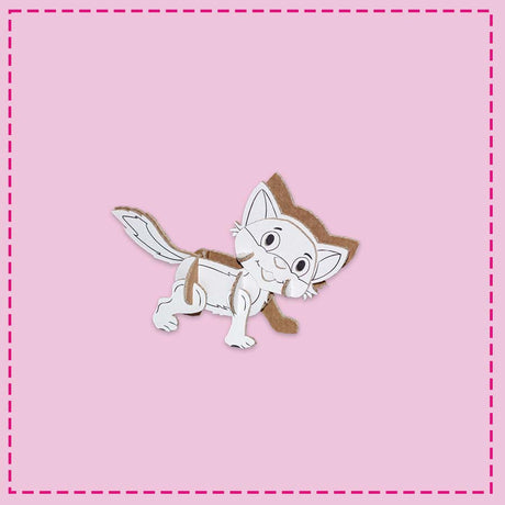 3D cardboard toy cat that can be painted