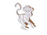 Cartoon monkey cutout on a white background