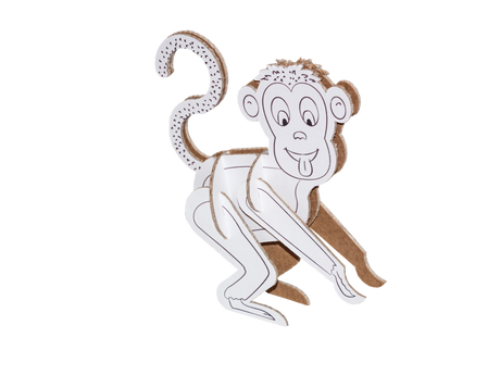 Cartoon monkey cutout on a white background