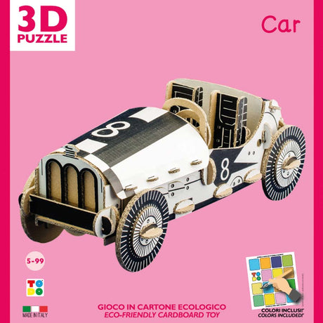 3d cardboard model kit to make a toy car