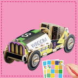 cardboard model of a car being painted