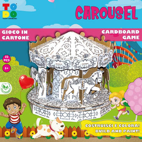 3D cardboard model kit for a fairground carousel