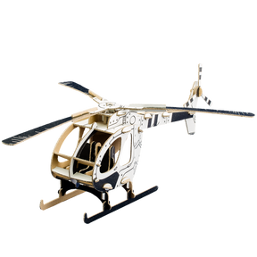 3d cardboard helicopter ready for painting