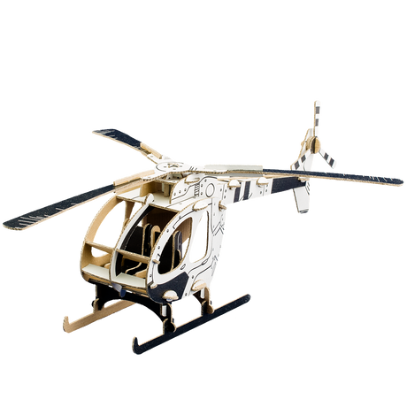 3d cardboard helicopter ready for painting