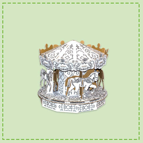 3d cardboard carousel to be painted