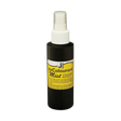 Black spray bottle with containing decolourant mist on a white background
