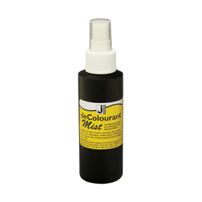 Black spray bottle with containing decolourant mist on a white background