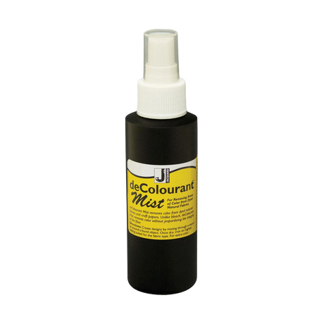 Black spray bottle with containing decolourant mist on a white background
