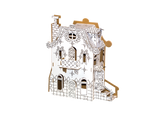 3d cardboard puzzle house assembled ready for painting