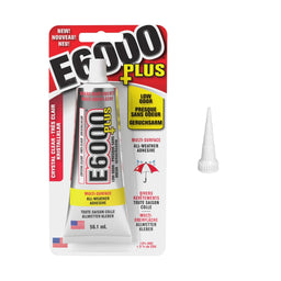 56.1ml E6000 Plus adhesive tube in packaging with a white background