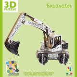 3d cardboard puzzle model of an excavator machine