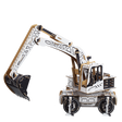 3d cardboard model of an excavator machine that is ready for painting