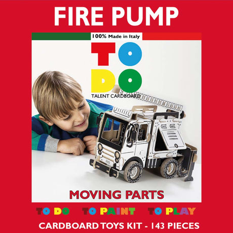 3d cardboard fire pump model kit
