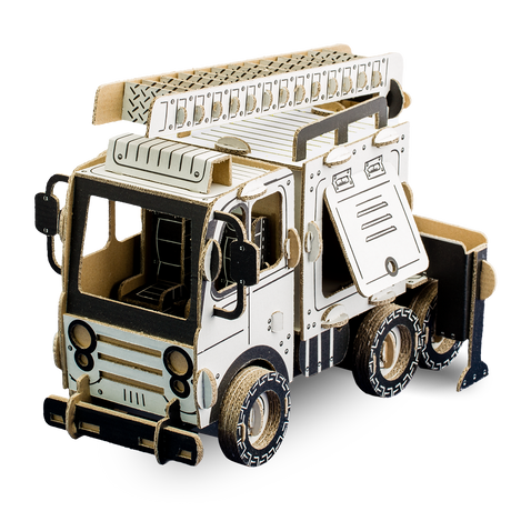 3d cardboard fire pump truck model