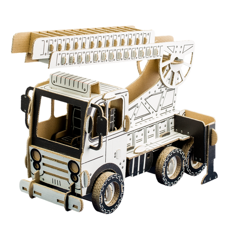 3d model of a cardboard fire truck ready for painting