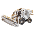 cardboard 3d puzzle of a combine harvester ready for painting