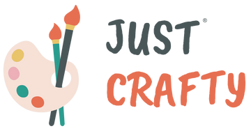 Just Crafty UK Store Logo of a paint brush with pallet with the words 'Just Crafty'