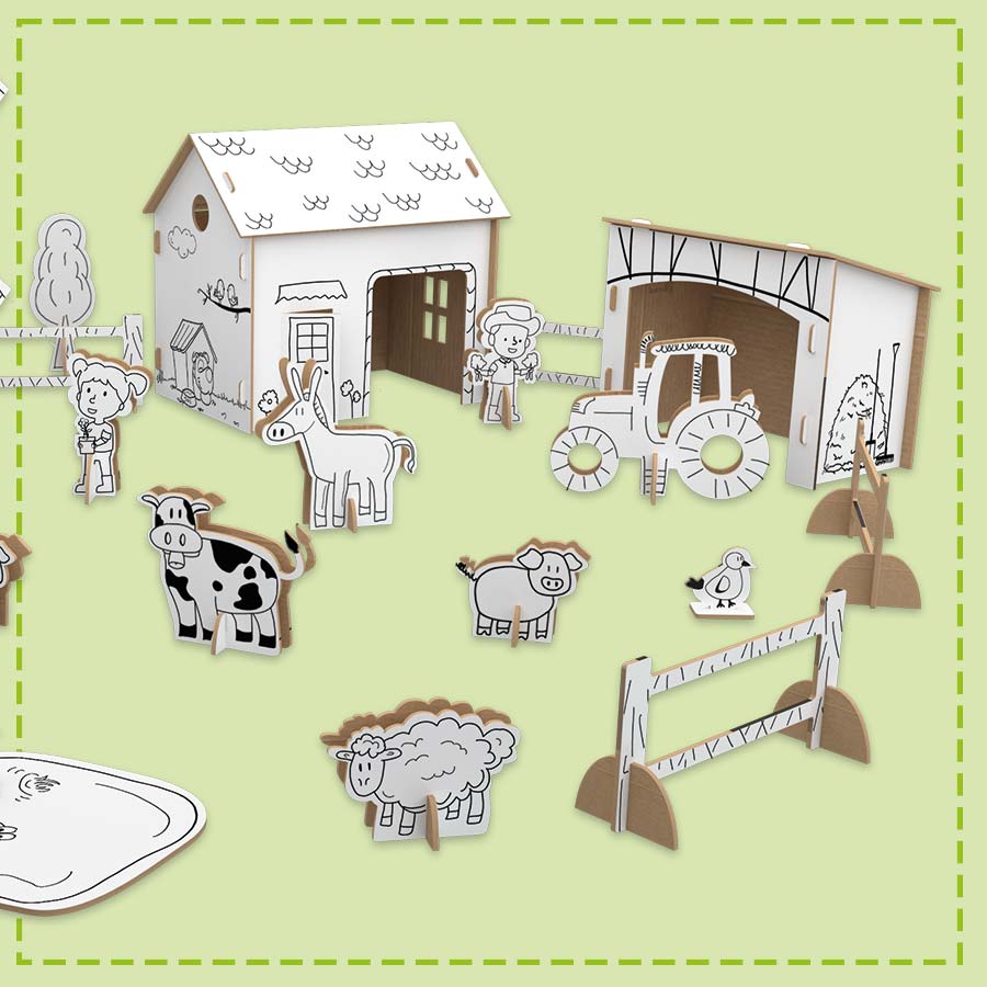 cardboard farm toy for painting