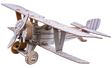 Cardboard model of a biplane with a propeller on a white background