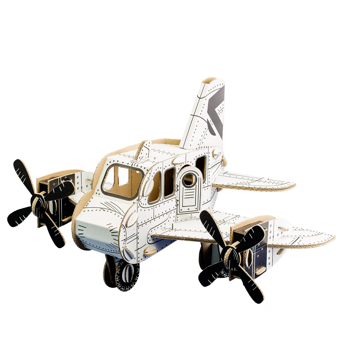 3d cardboard model of a plane ready for painting