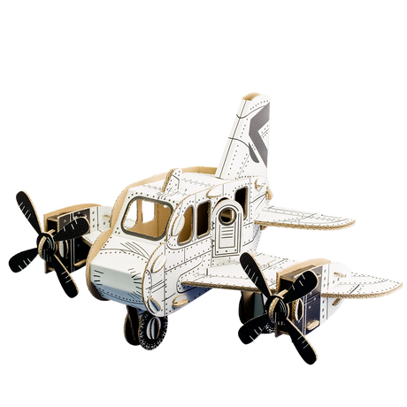 3d cardboard model of a plane ready for painting