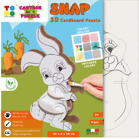 3D Cardboard model of a rabbit for colouring in
