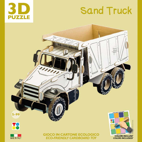 3d cardboard model kit of a tipper truck