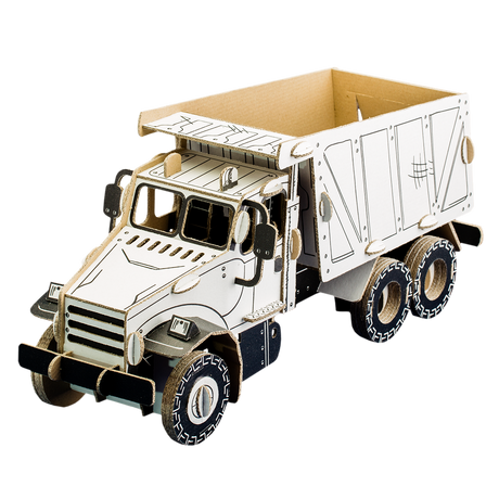 Carboard tipper sand truck ready for painting