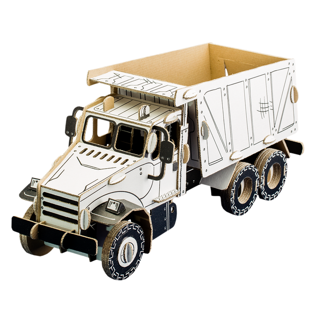 Carboard tipper sand truck ready for painting