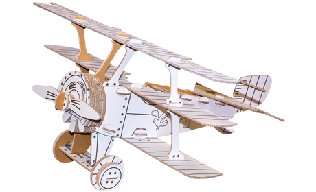 cardboard red baron plane ready to be coloured in