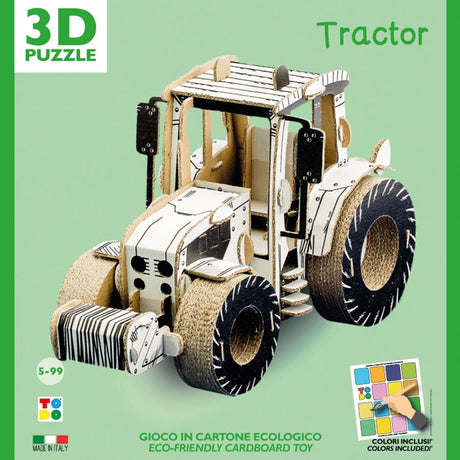 3d cardboard model kit for a tractor