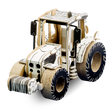 Cardboard model of a tractor on a white background