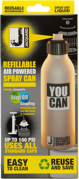 Jacquard YouCan refillable air-powered spray can packaging with beige can and black label.