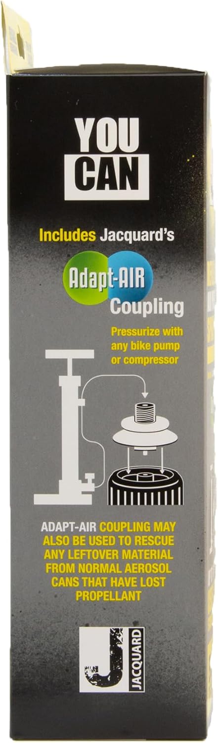 A black product box for Jacquard's YouCan, featuring white text, a blue and green logo, and a simple diagram of a pump and coupling assembly.
